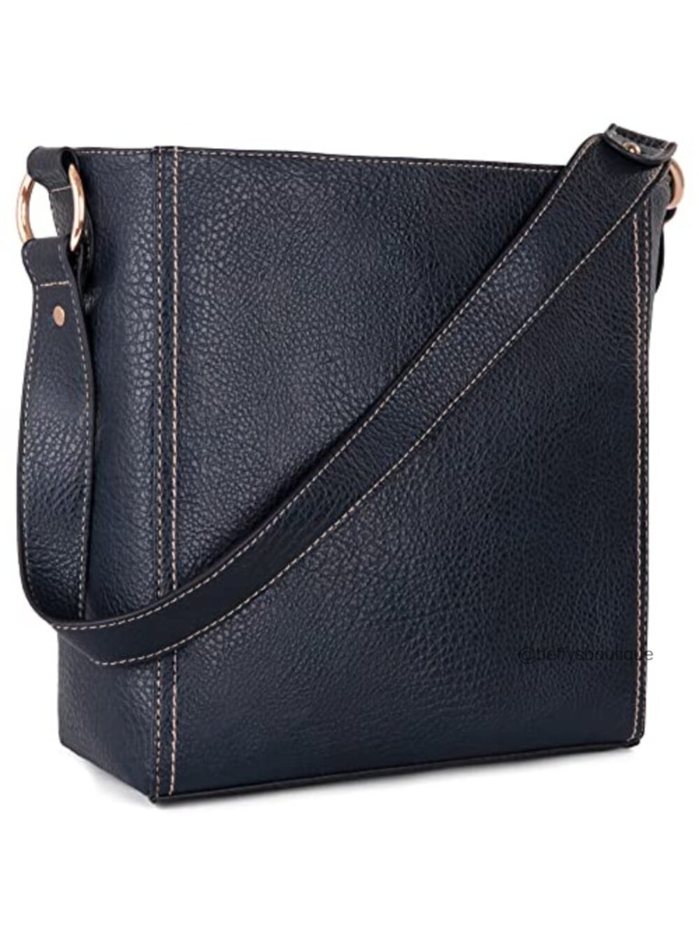 Vegan Leather Hobo Shoulder Bag Soft Bucket Purse for Women